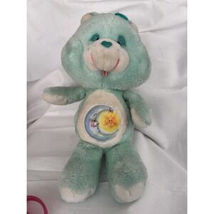 Vintage Kenner Care Bear‎ Bedtime Bear Plush Toy 13" Moon Star Green Stuffed